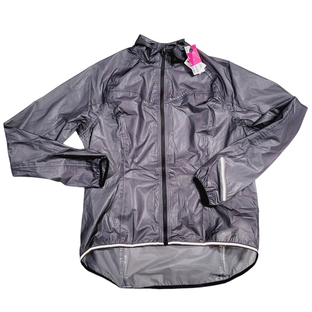 VAN RYSEL 900 Ultralight Rain Cycling Full Zip Up Packable Jacket Charcoal Sz L